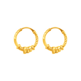 22K Gold Bali Hoop Earrings Earrings